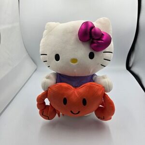 Hello Kitty Plush Toy Cancer Zodiac Purple‎ Dress Orange Crab Stuffed Animal